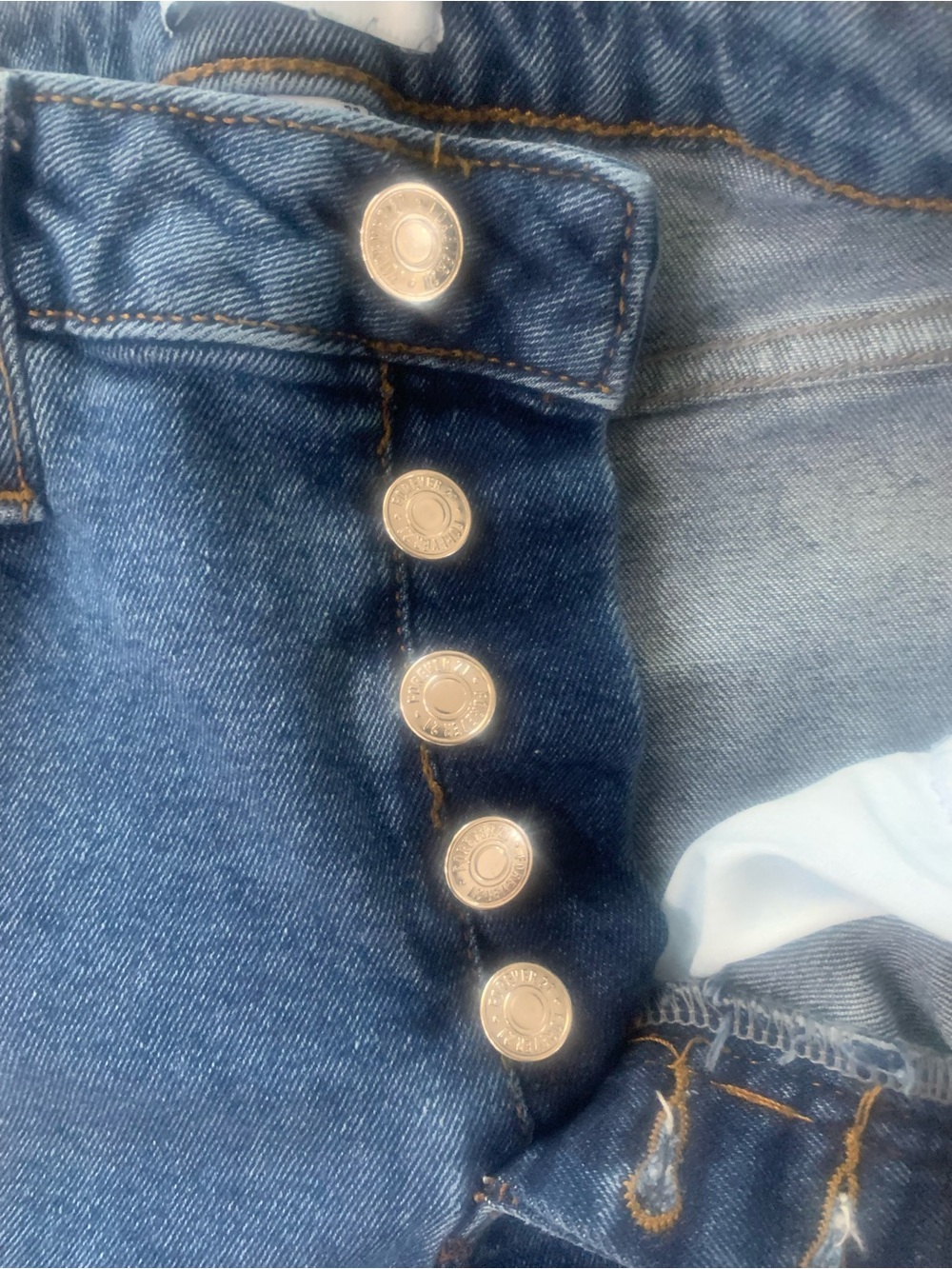 Forever 21 Dark Blue Distressed Flare Jeans - Picture 7 of 9